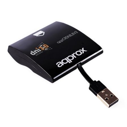 APPROX Lector de tarjetas inteligente y DNI electrónico USB 2.0 Negro APPROX Lector de tarjetas inteligente y DNI electrónico USB 2.0 Negro